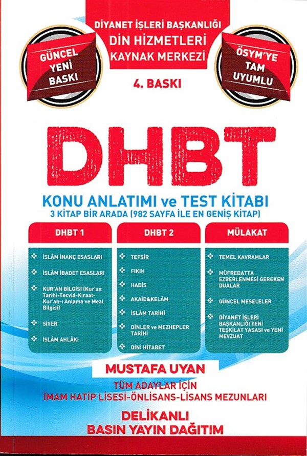 Mustafa Uyan DHBT 1-2 Konu Anlatımı ve Test Kitabı 5. Baskı 