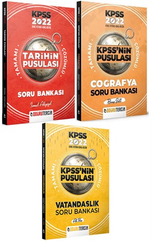  Doğru Tercih 2022 KPSS Tarih+Coğrafya+Vatandaşlık Pusula Soru Bankası 3 lü Set