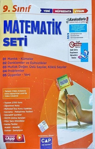 Çap Yayınları 9. Sınıf Matematik Anadolu Seti