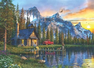 Dağevinde Günbatımı Sunset Cabin 1000 Parça Puzzle - Yapboz