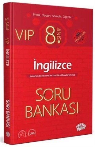 Editör Yayınları 8. Sınıf VIP İngilizce Soru Bankası
