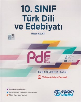 Eğitim Vadisi 10. Sınıf Türk Dili ve Edebiyatı Güncel PDF Planlı Ders Föyü