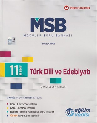 Eğitim Vadisi 11. Sınıf Türk Dili ve Edebiyatı Güncel MSB Modüler Soru Bankası