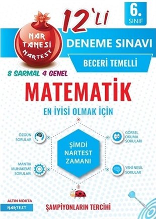 Nartest Yayınları 6. Sınıf Matematik Beceri Temelli 12 Deneme Sınavı