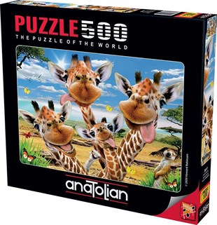 Anatolian Zürafa Selfisi Giraffe Selfie 500 Parça Puzzle - Yapboz
