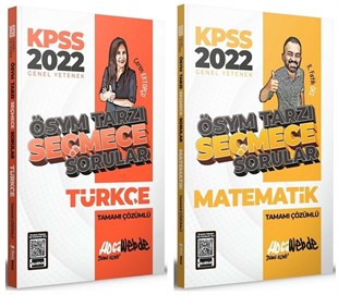 HocaWebde 2022 KPSS Genel Yetenek Ösym Tarzı Seçemece Sorular Türkçe Matematik 2 li Set 