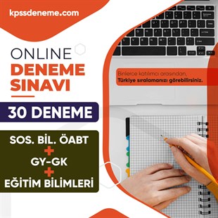 Kpssdeneme.com Soysal Bilgiler ÖABT + Genel Yetenek-Genel Kültür + Eğitim Bilimleri Türkiye Geneli Çözümlü Online 30 Deneme Sınavı