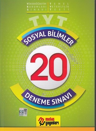 Metin Yayınları TYT Sosyal Bilimler 20 Deneme Sınavı