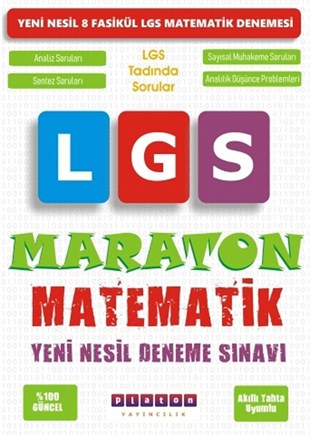 Platon Yayıncılık LGS Matematik Maraton Yeni Nesil Deneme Sınavı