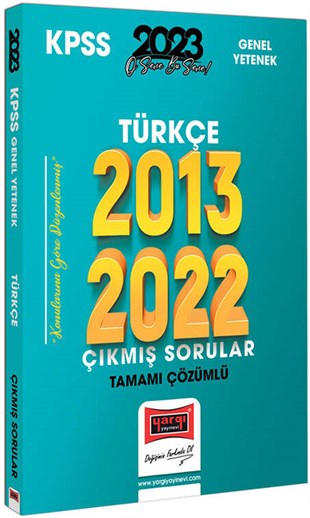 Yargı Yayınları 2023 KPSS Türkçe 2013-2022 Tamamı Çözümlü Çıkmış Sorular