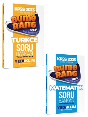 Yediiklim 2023 KPSS Genel Yetenek Bumerang Türkçe-Matematik Tamamı Çözümlü Soru Bankası Seti