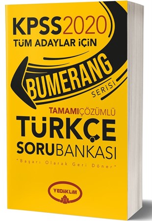 Yediiklim Yayınları 2020 KPSS Bumerang Türkçe Tamamı Çözümlü Soru Bankası