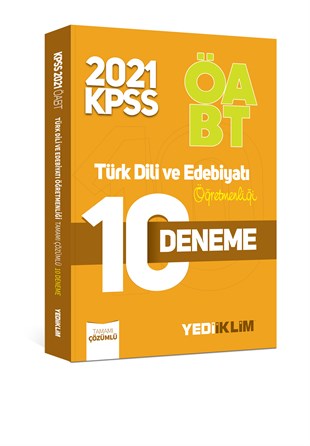 Yediiklim Yayınları 2021 ÖABT Türk Dili ve Edebiyatı Öğretmenliği Tamamı Çözümlü 10 Deneme