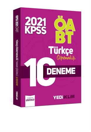 Yediiklim Yayınları 2021 ÖABT Türkçe Öğretmenliği Tamamı Çözümlü 10 Deneme
