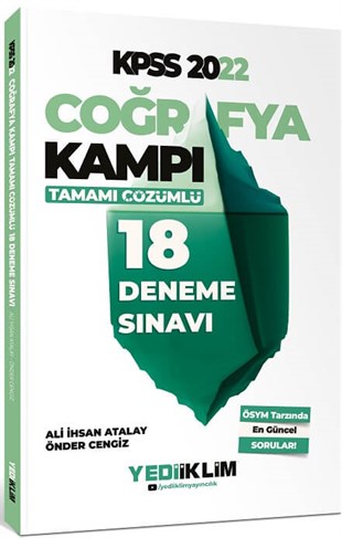 Yediiklim Yayınları 2022 KPSS Coğrafya Kampı Tamamı Çözümlü 18 Deneme Sınavı 