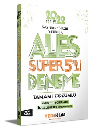 Yediiklim Yayınları 2022 Master Serisi Ales Tamamı Çözümlü Süper 5 Deneme