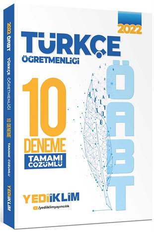 Yediiklim Yayınları 2022 ÖABT Türkçe Öğretmenliği Tamamı Çözümlü 10 Deneme