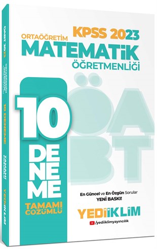 Yediiklim Yayınları 2023 ÖABT Ortaöğretim Matematik Öğretmenliği Tamamı Çözümlü 10 Deneme