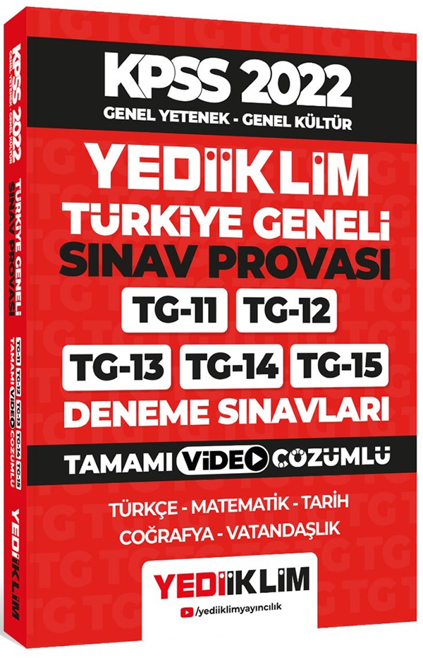 Yediiklim Yayınları 2022 KPSS Türkiye Geneli (11-12-13-14-15) Deneme  Sınavları Tamamı Video Çözümlü